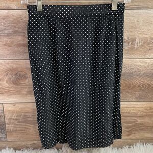 Ladies Petite Polka Dot Pencil Mini Skirt, Size Medium, Black White Polka Dots